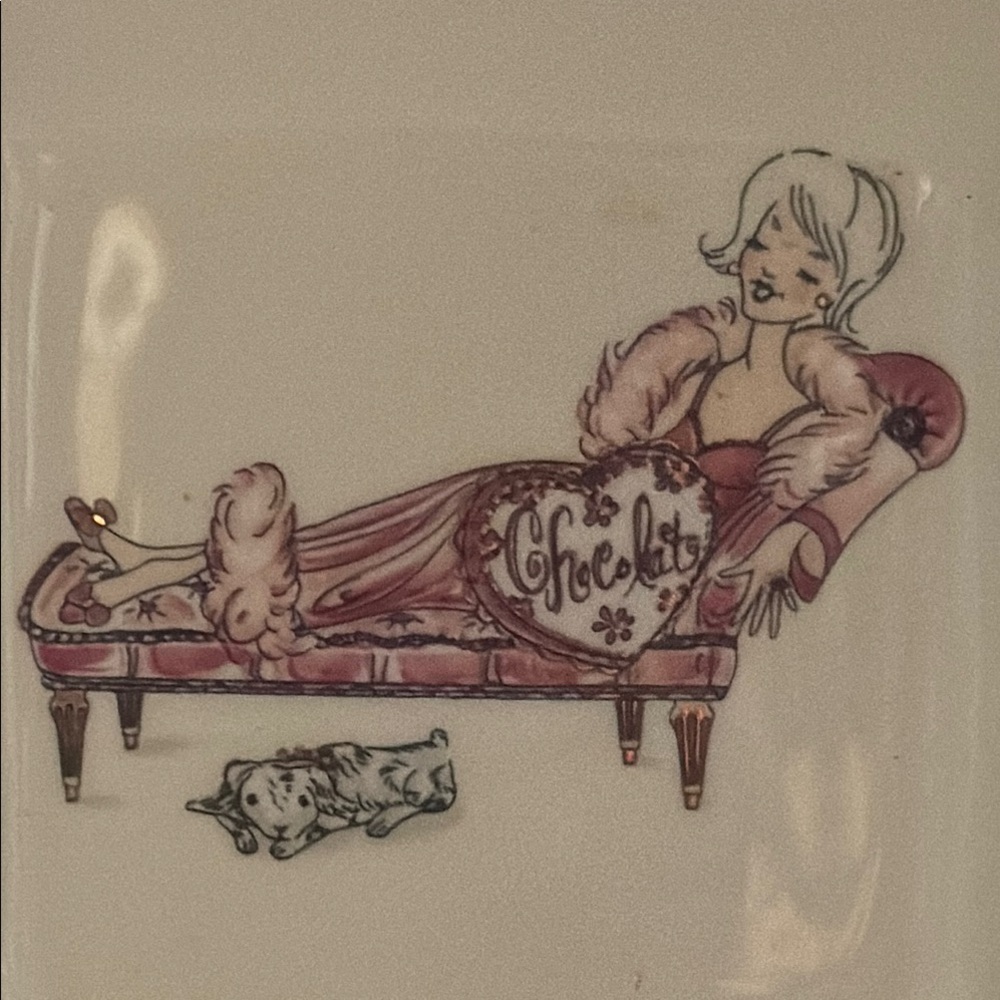 Global design Vintage Square Ceramic Dish with Illustration - Picture 3 of 4